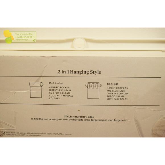 Threshold 50"x84" Blackout Slub Weave Raw Edge Rod Pocket Curtain Panel Ivory* - Picture 5 of 6